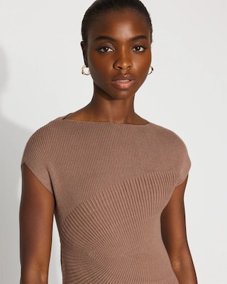 8YARDS Women’s RIB MOCK 2G Asymmetric Rib Mock Neck Sweater | White House Black Market